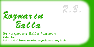 rozmarin balla business card